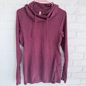 Moving Comfort Size Small Womens Burgundy Drawstring Cowl Neck Athletic Hoodie